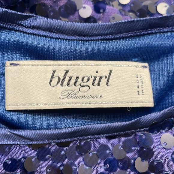 Bluemarine Blugirl Cobalt Blue Sequined Mini Dress, Made in Italy, Size Medium - Picture 4 of 4